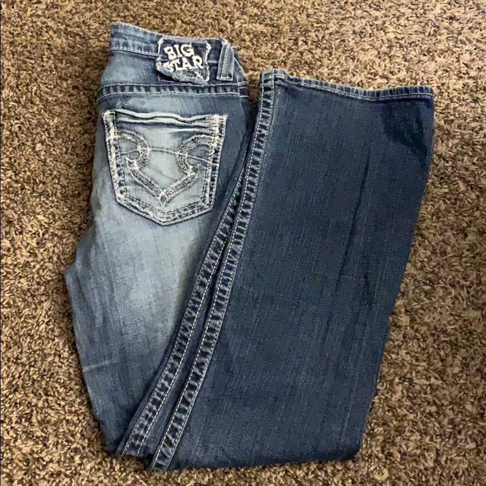 Buckle bootcut jeans